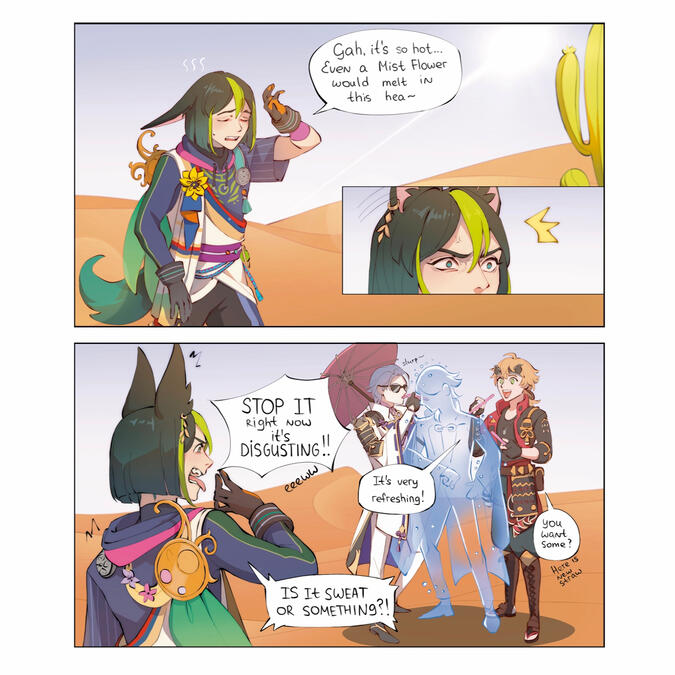 Comic of Tignari, Ayato and Thoma (Genshin Impact)